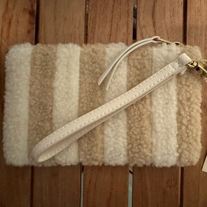 Target Universal Thread Striped Shearling Wristlet nwt